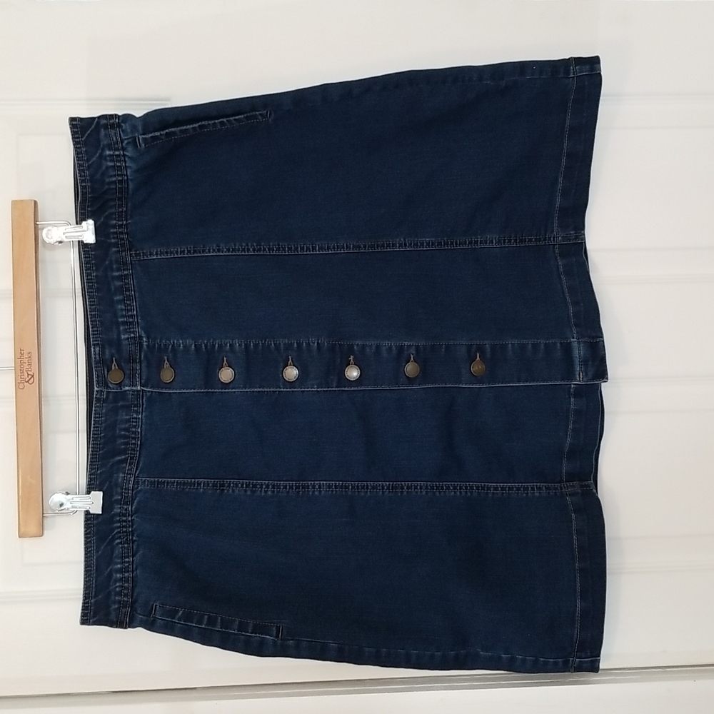 Charter Club jean shop button front denim skirt 18W